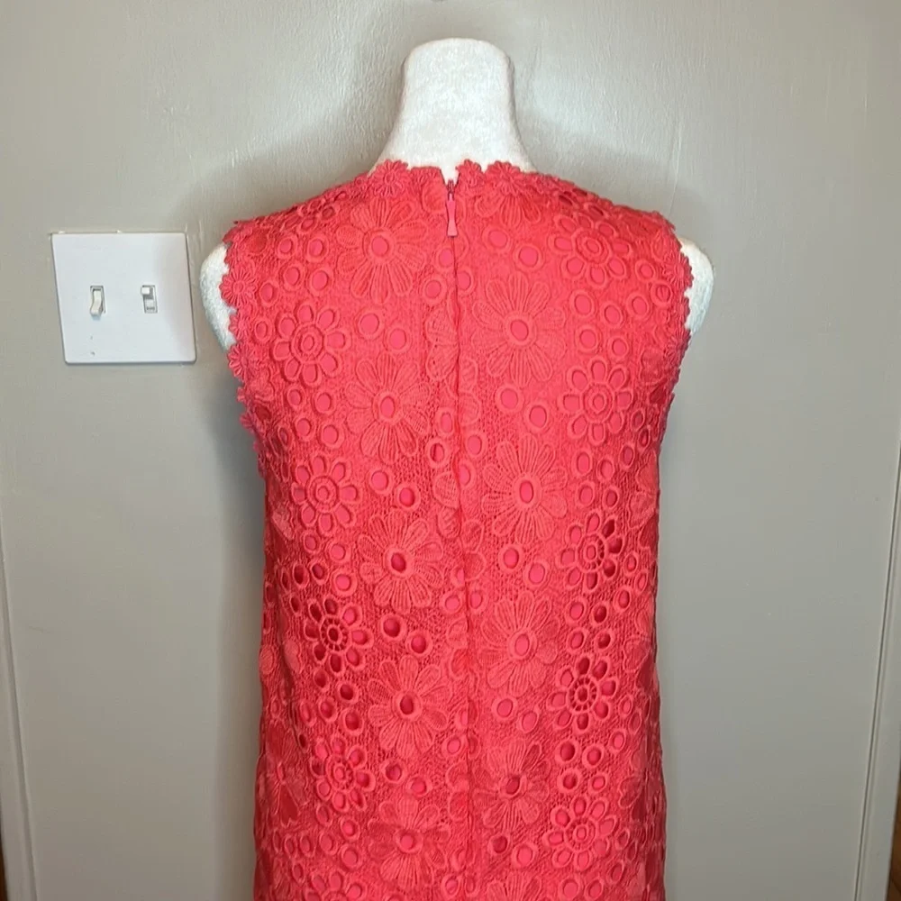 Kate Spade Coral Salmon Lace Shore Thing Shift Dress Size 2